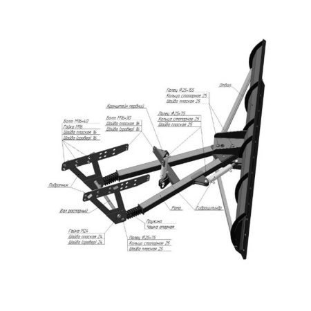 Отвал коммунальный МТЗ с гидроповоротом ОК 2,5-01 ГП (для МТЗ 82/80/892) от интернет-магазина rossel.by