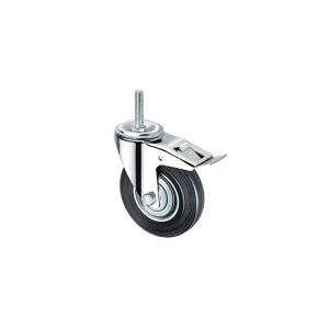 Колесо поворотное SCtB 63 150 мм резина с болтом и тормозом