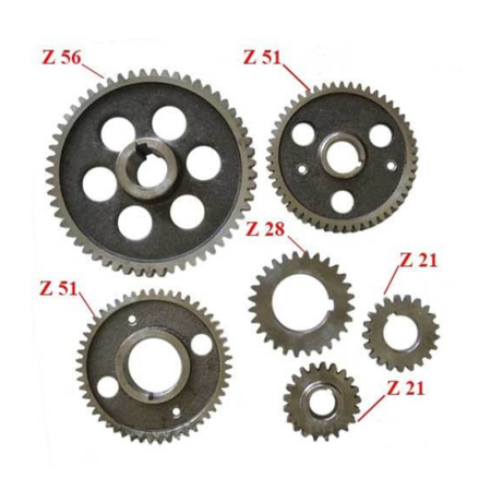 Шестерни двигателя R185-R195 комплект 6шт от интернет-магазина rossel.by