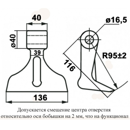 Молоток косилки 1,12 для BCS, BCRI 16*68*160 от интернет-магазина rossel.by
