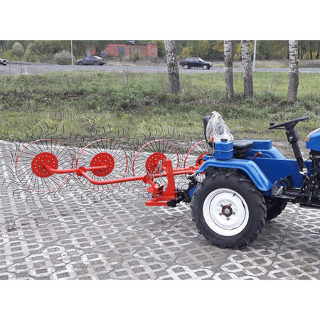 Сеноворошилка ВМ-4 4-х колесная на минитрактора (толщина спицы- 4 мм) от интернет-магазина rossel.by